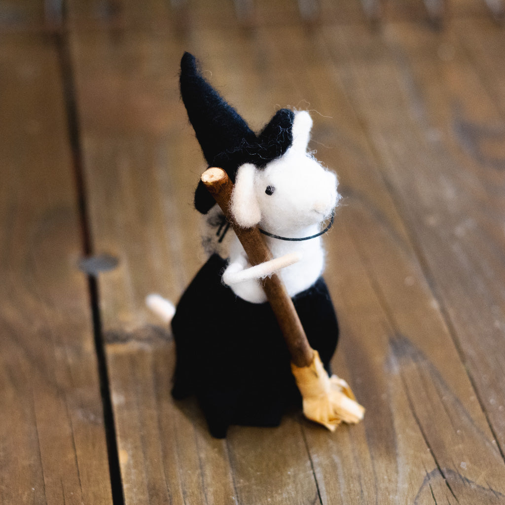 Wool Felt Halloween Witch Mouse