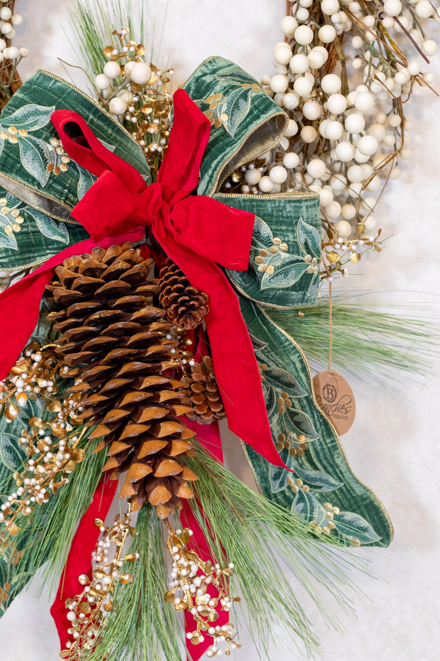 Gilded Mistletoe Bow Bough