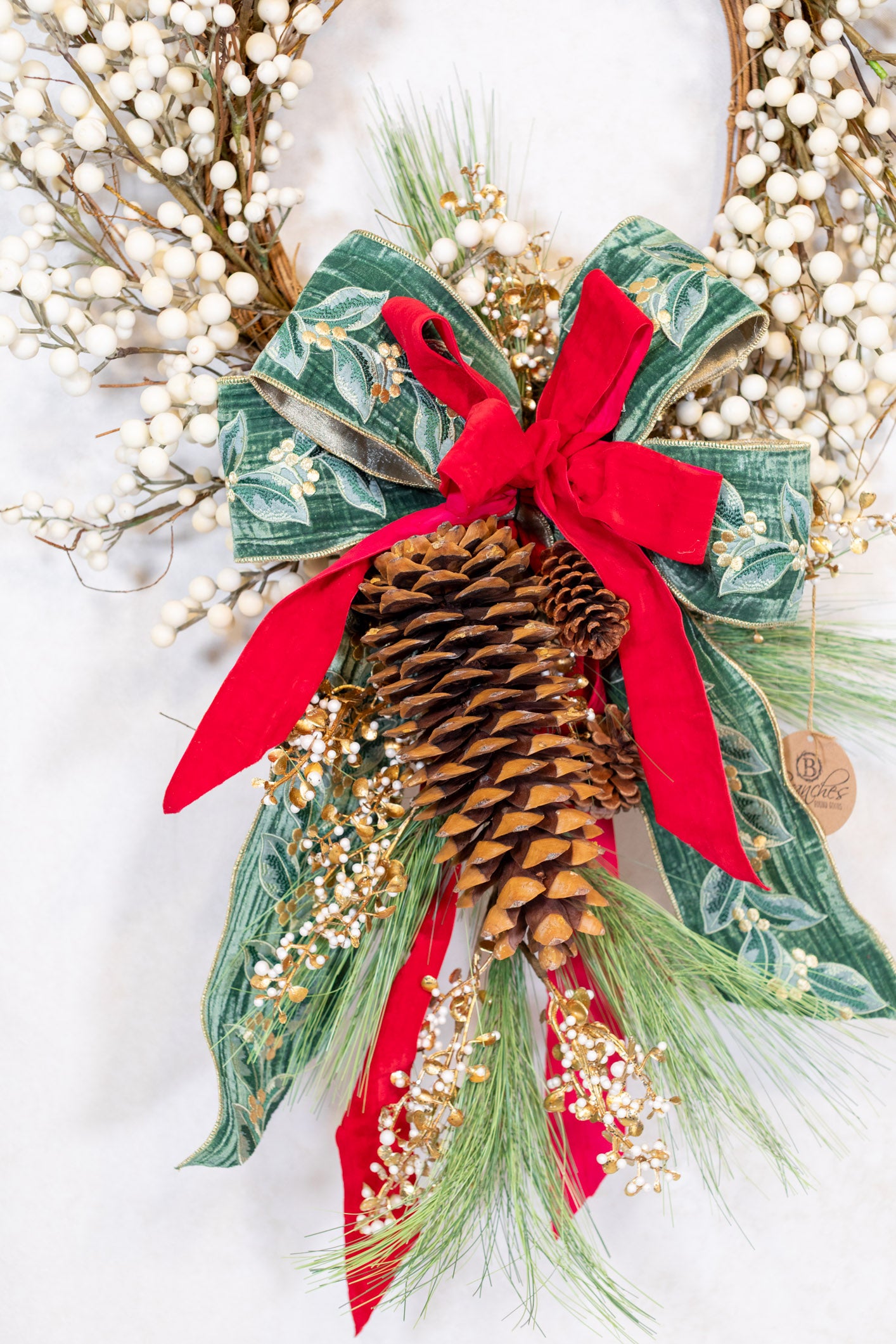 Gilded Mistletoe Bow Bough