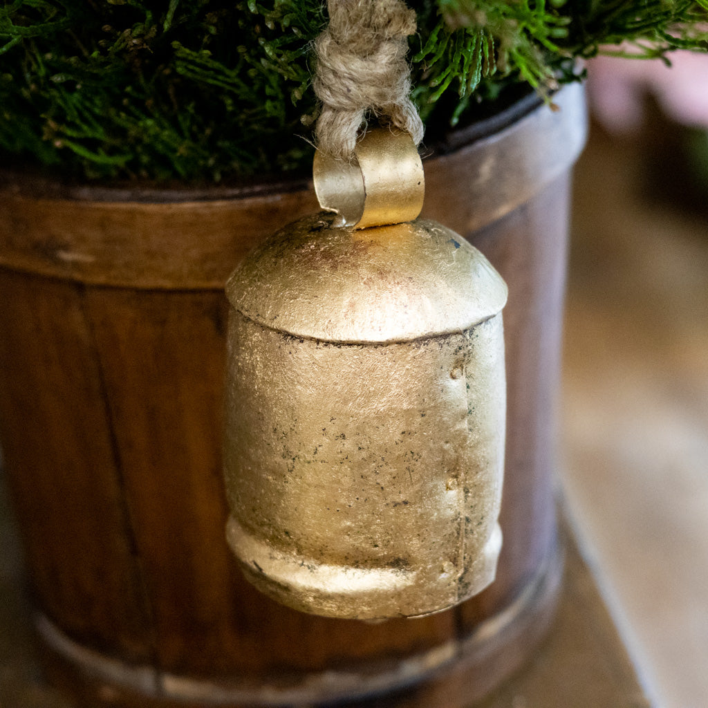 Antiqued Gold Iron with Jute Bell Short
