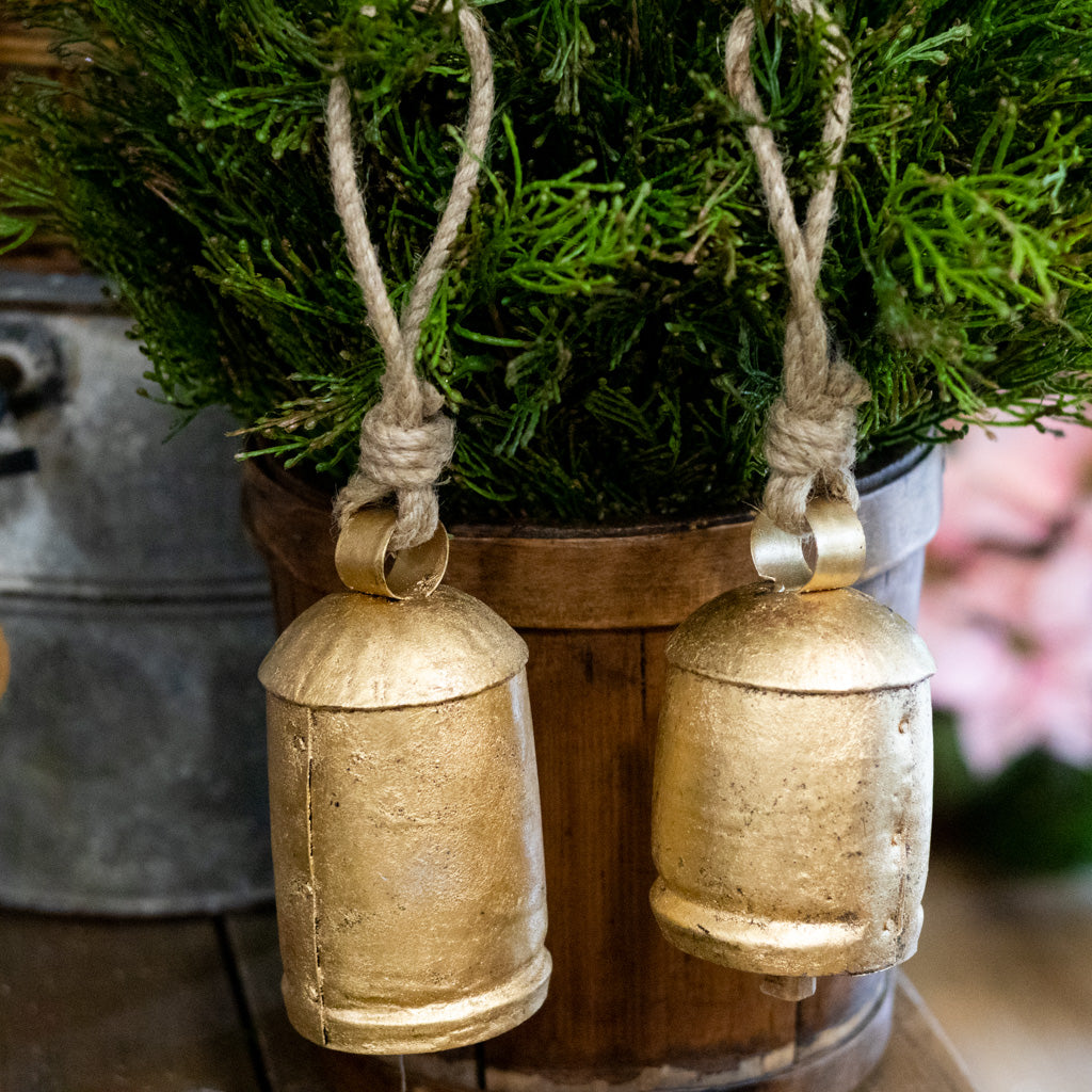 Antiqued Gold Iron with Jute Bell Short