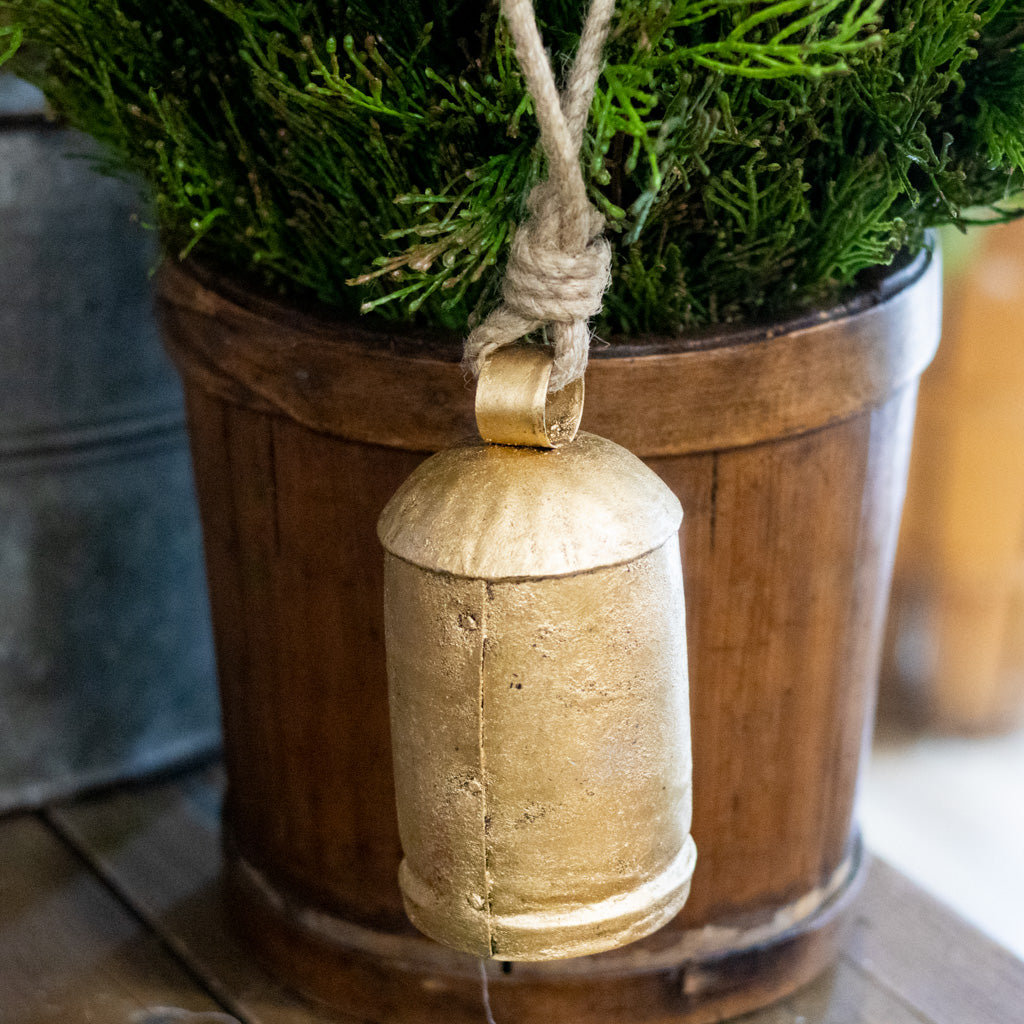 Antiqued Gold Iron with Jute Bell Tall