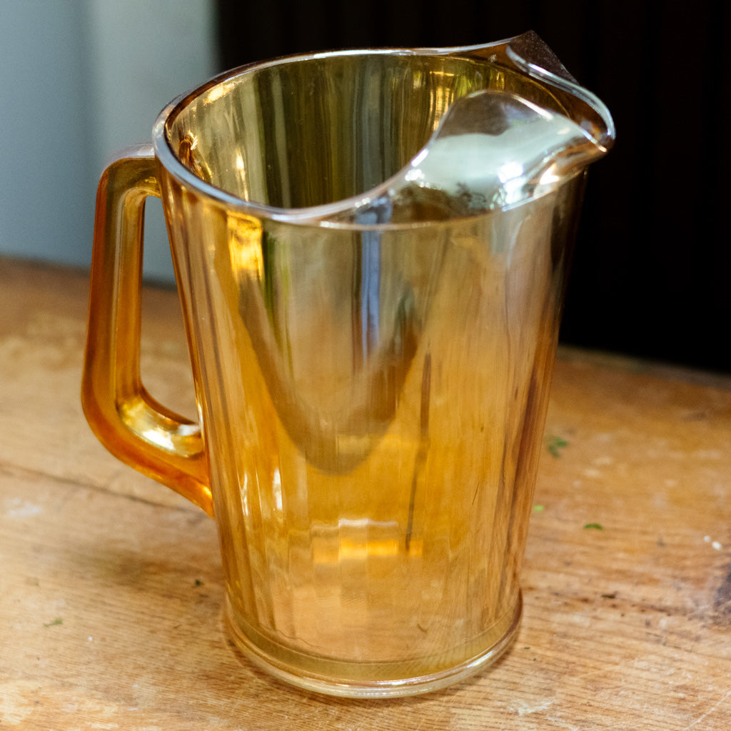 Jeanette Carnival Glass Pitcher and Glasses Set of Ten