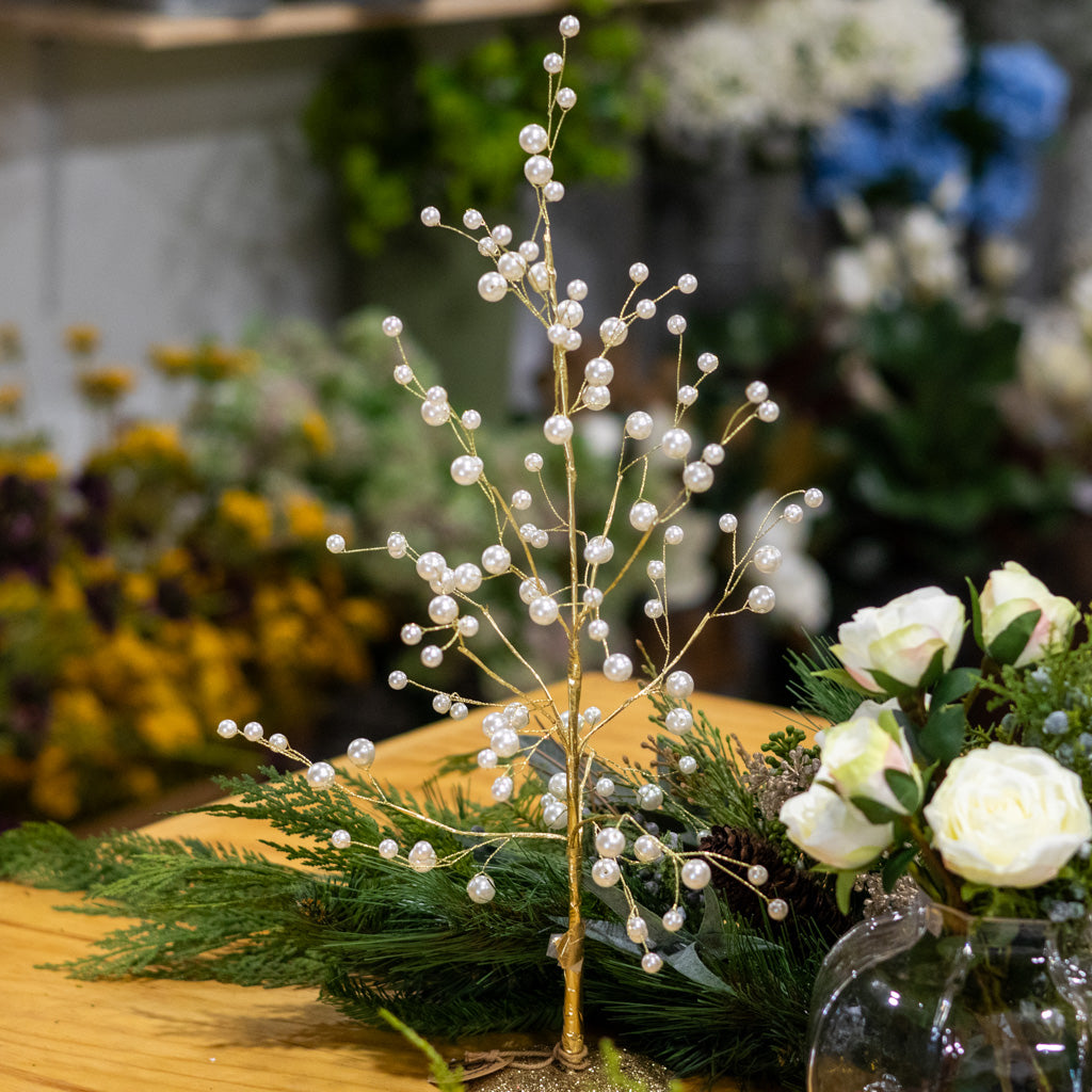 Tall Pearl White Gold Tree