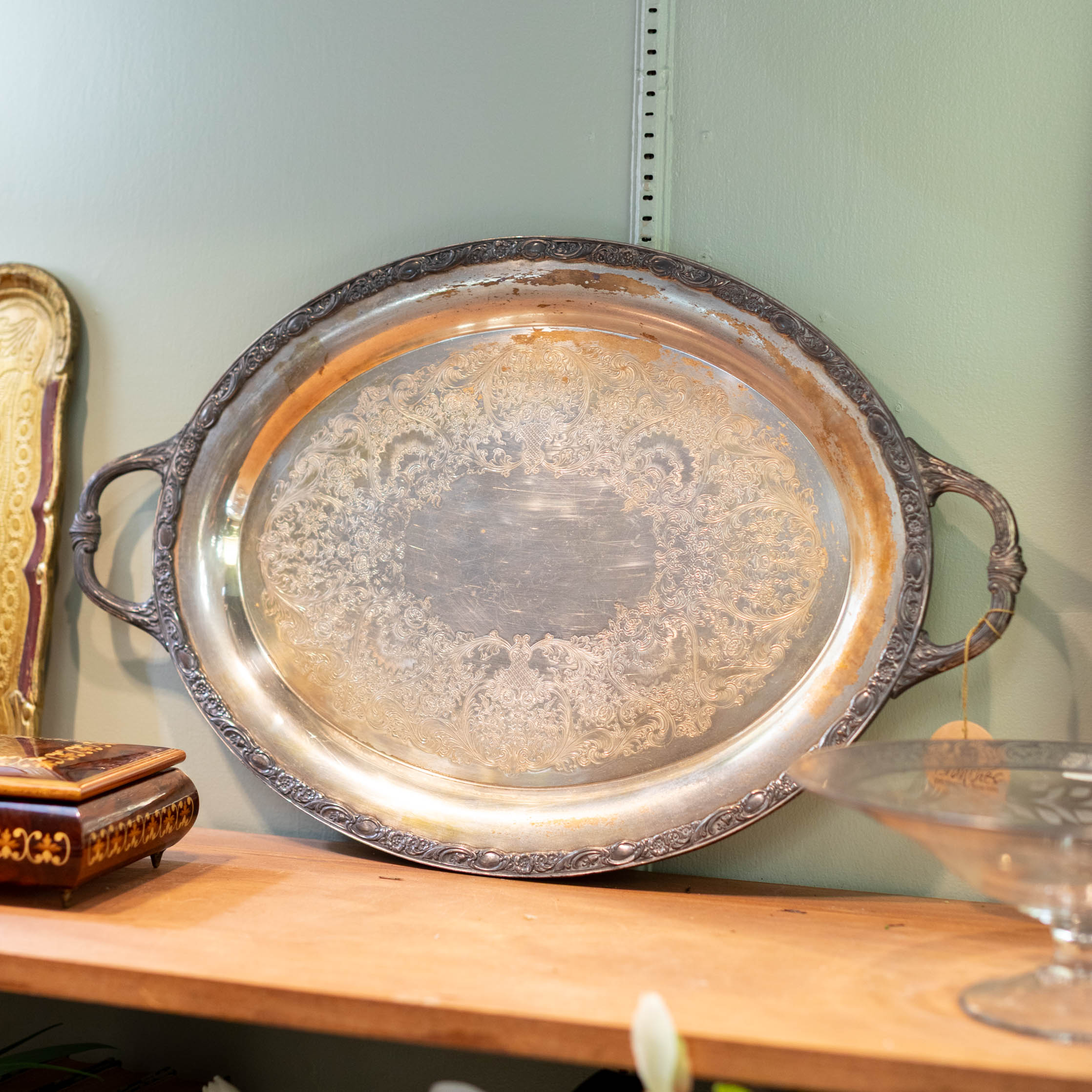 Silver Tray with Handles