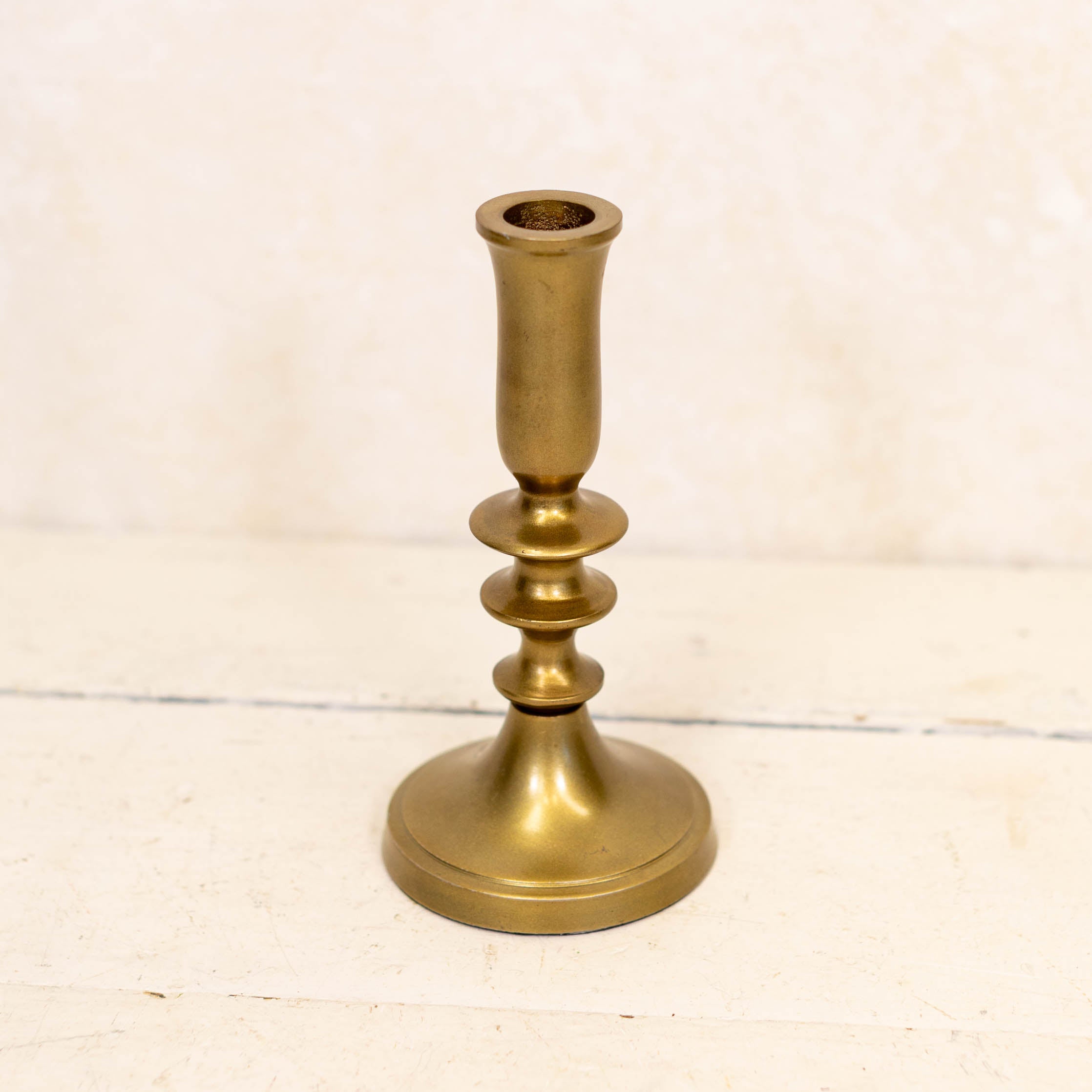 Short Antique Gold Aluminum Taper Holder