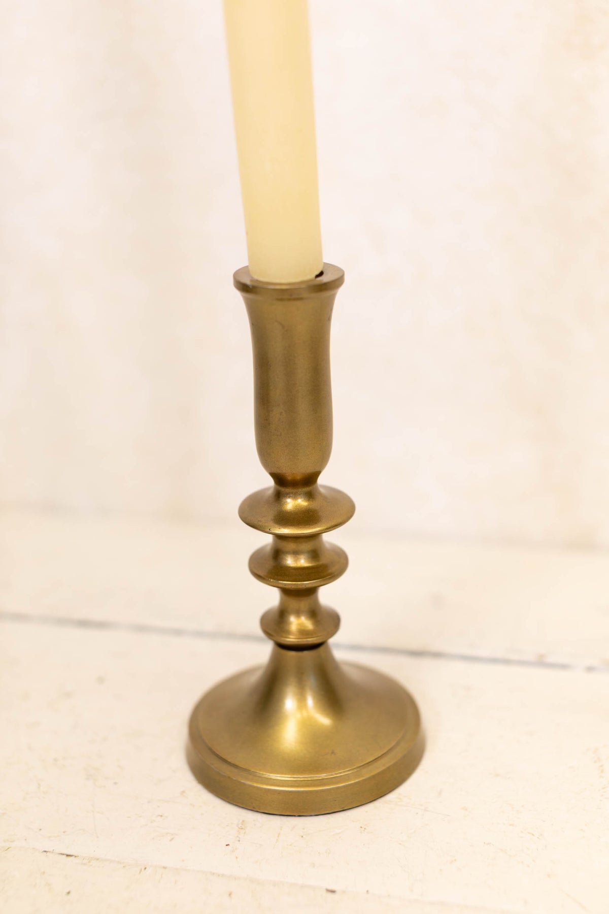 Short Antique Gold Aluminum Taper Holder