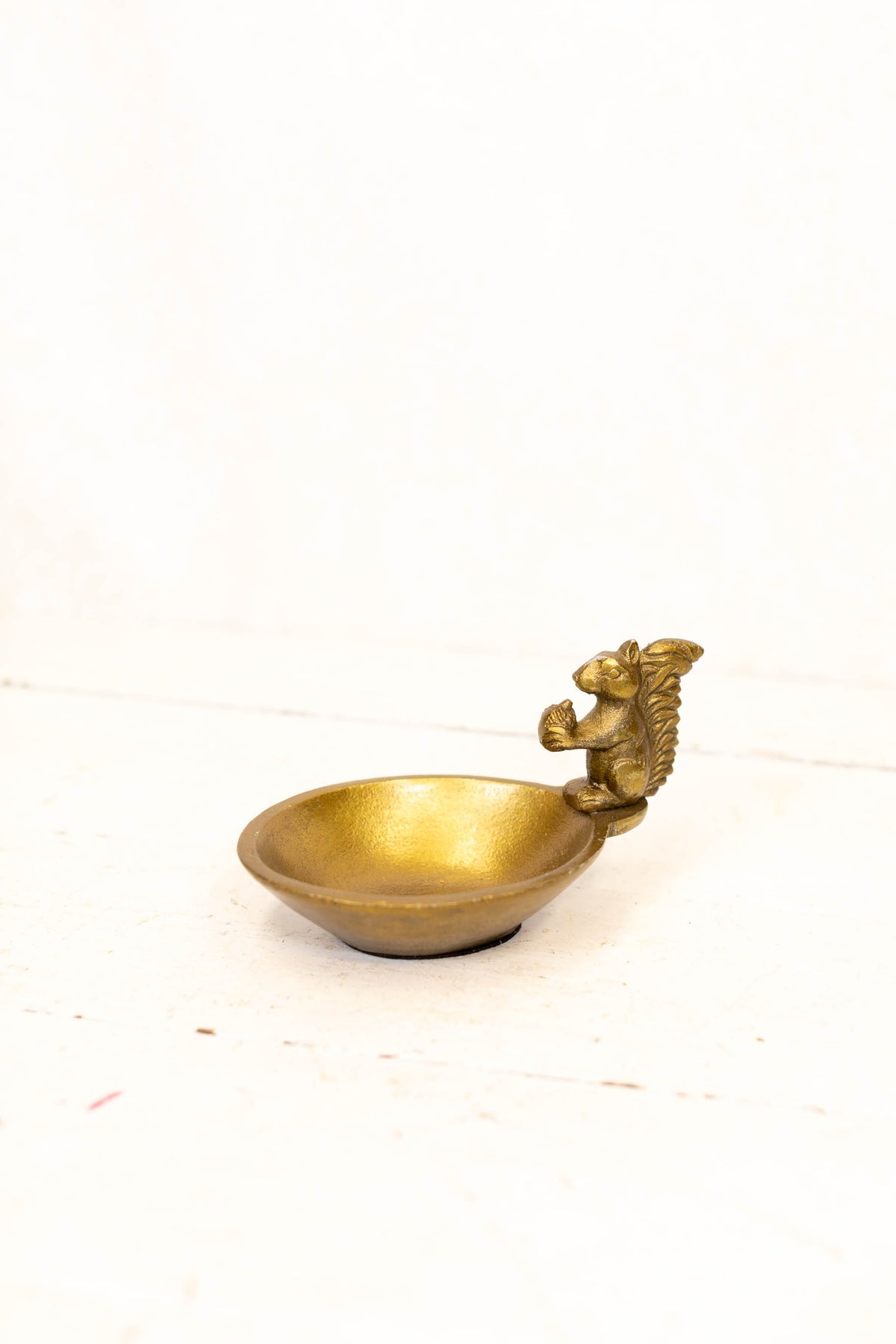 Brass Squirrel Walnut Bowl