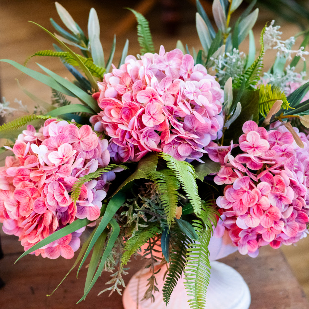 Pink Hydrangea Centerpiece Drop In
