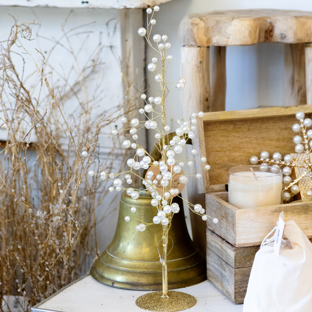 Tall Pearl White Gold Tree
