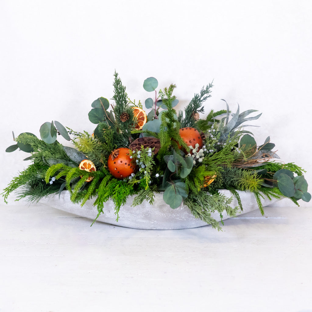 Orange Grove Evergreen Centerpiece