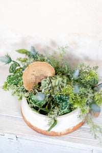 Succulent and Blue Thistle Centerpiece Drop In
