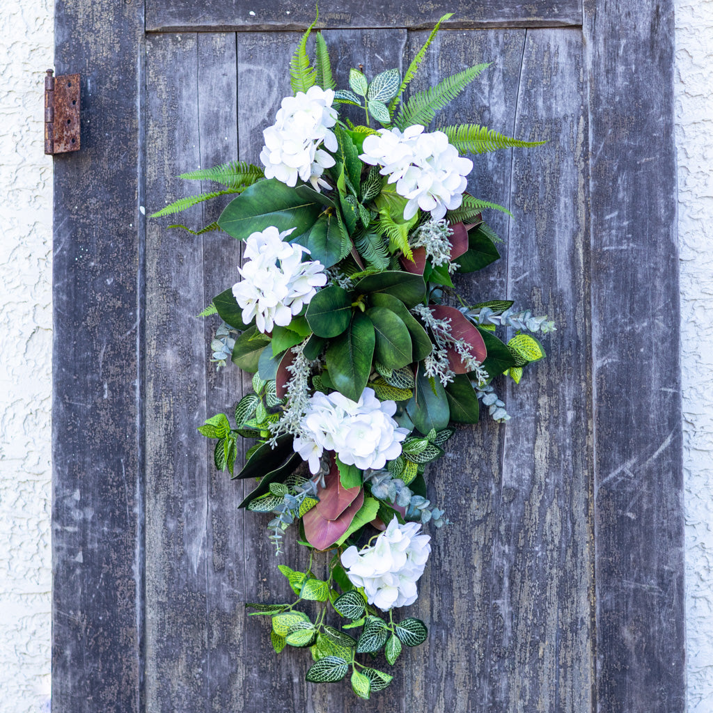 White Hydrangea Down Drop