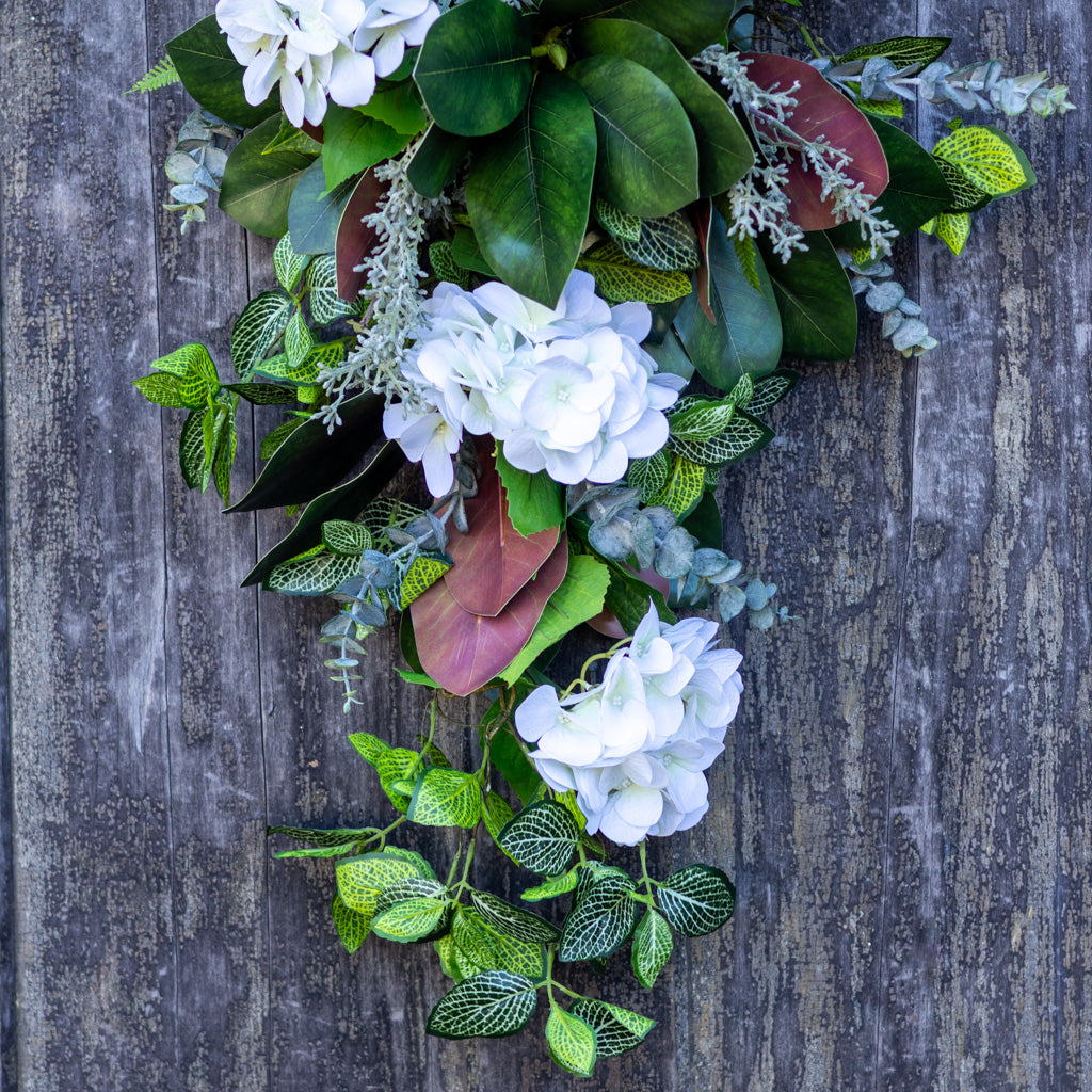 White Hydrangea Down Drop