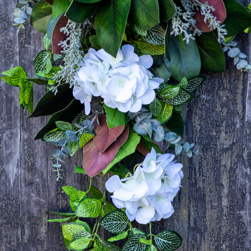 White Hydrangea Down Drop