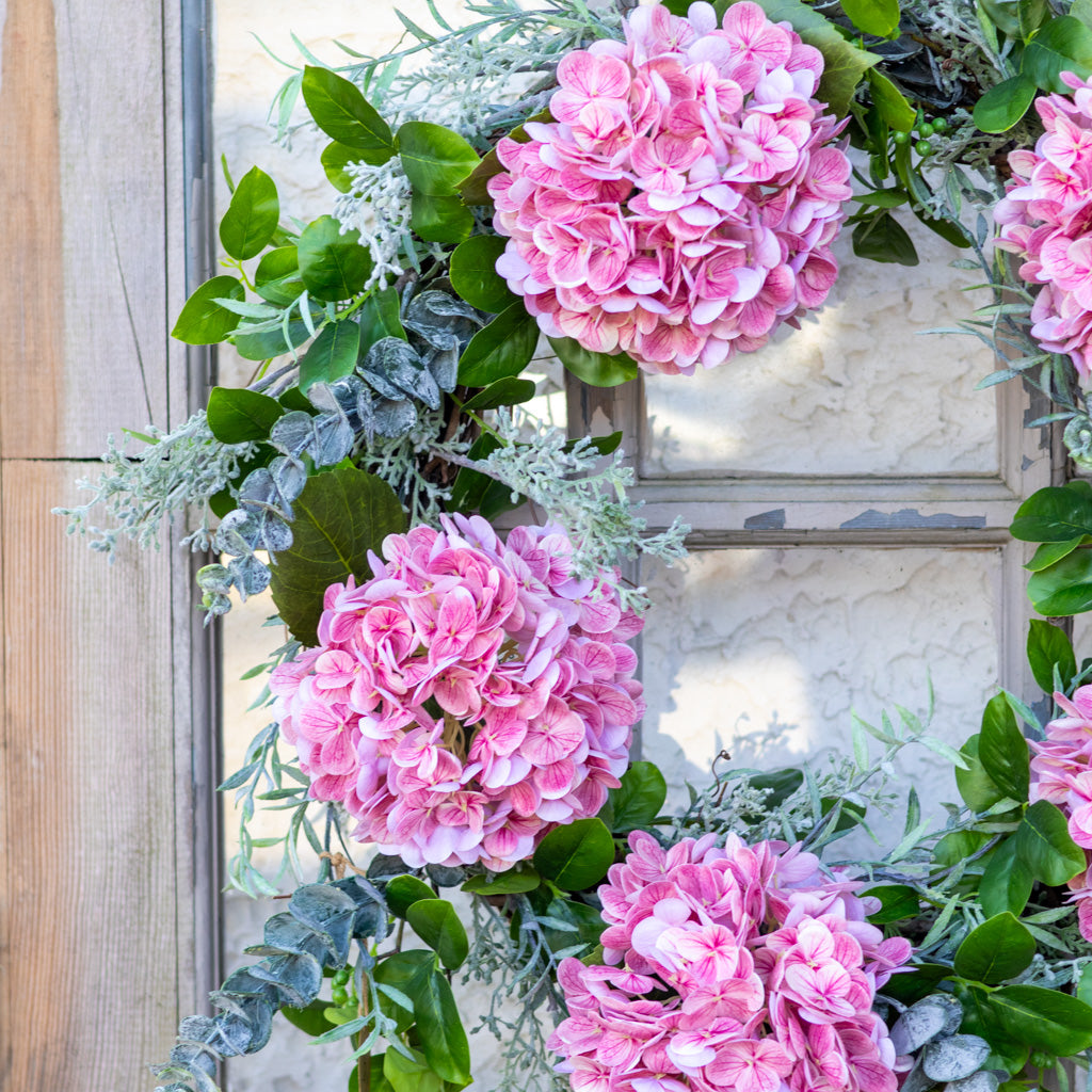 Pink Hydrangea Wreath