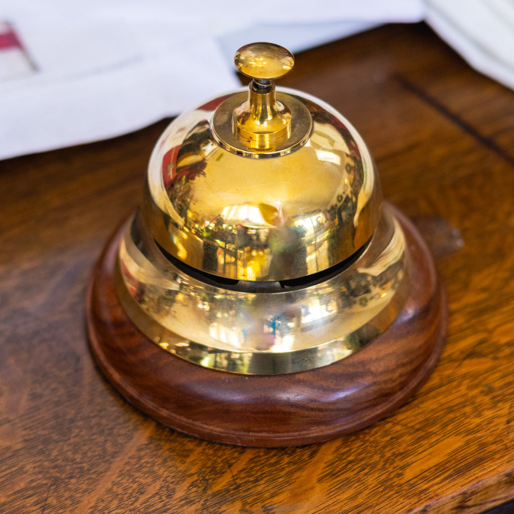 Desk Bell Brass and Wood
