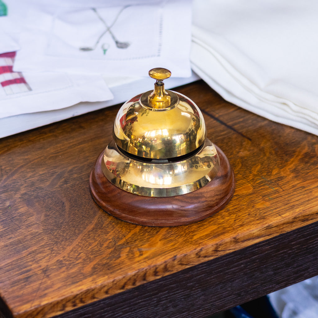 Desk Bell Brass and Wood