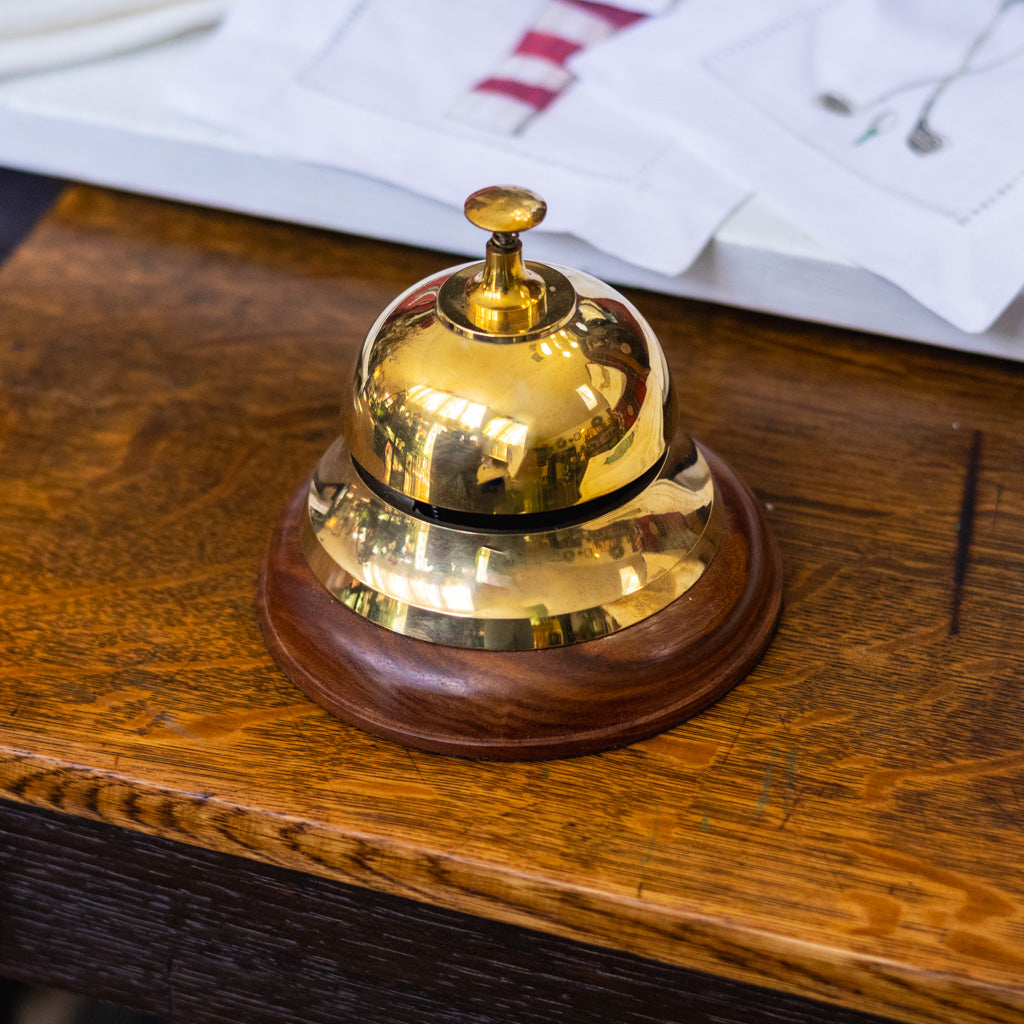 Desk Bell Brass and Wood