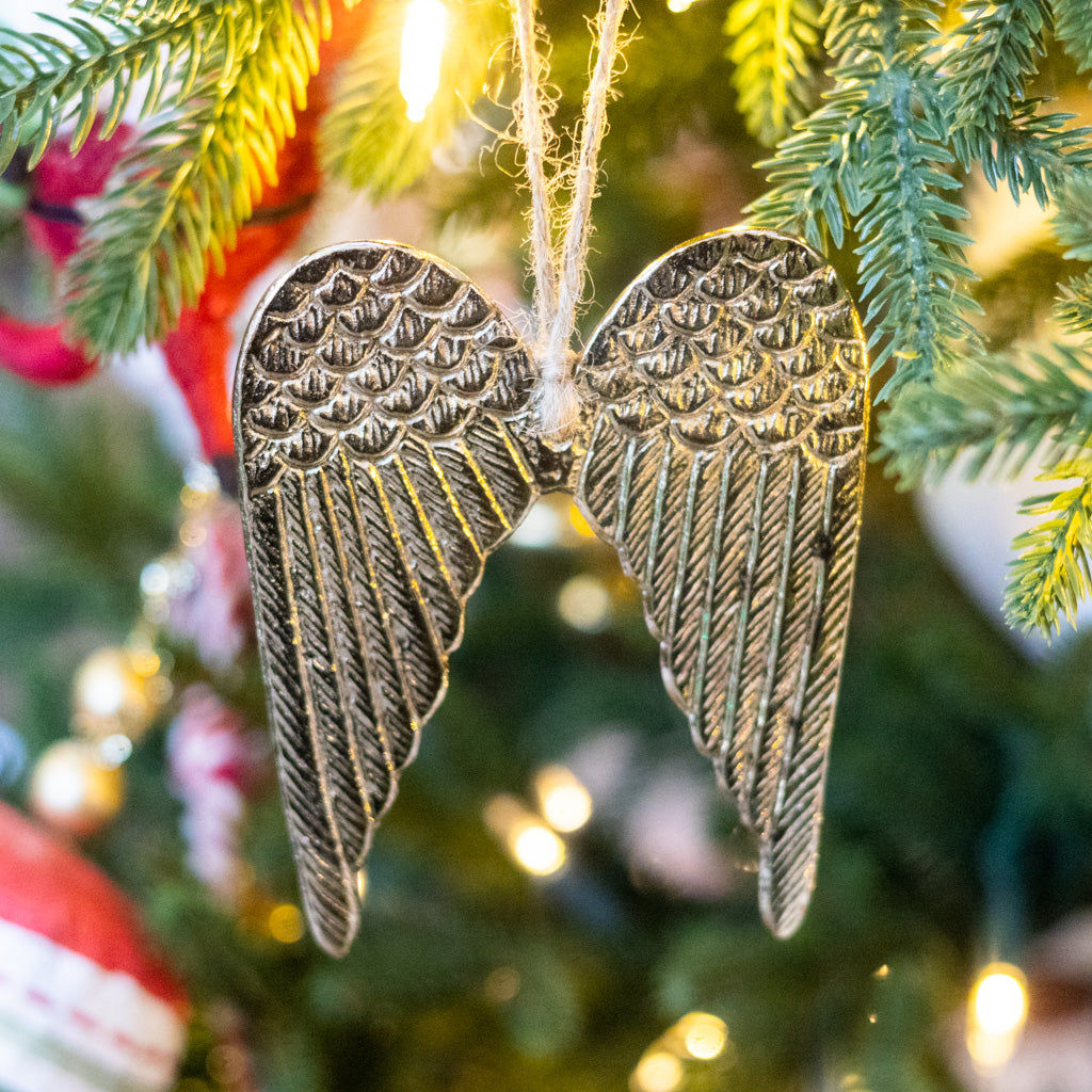 Angel Wings Gold Aluminum Ornament