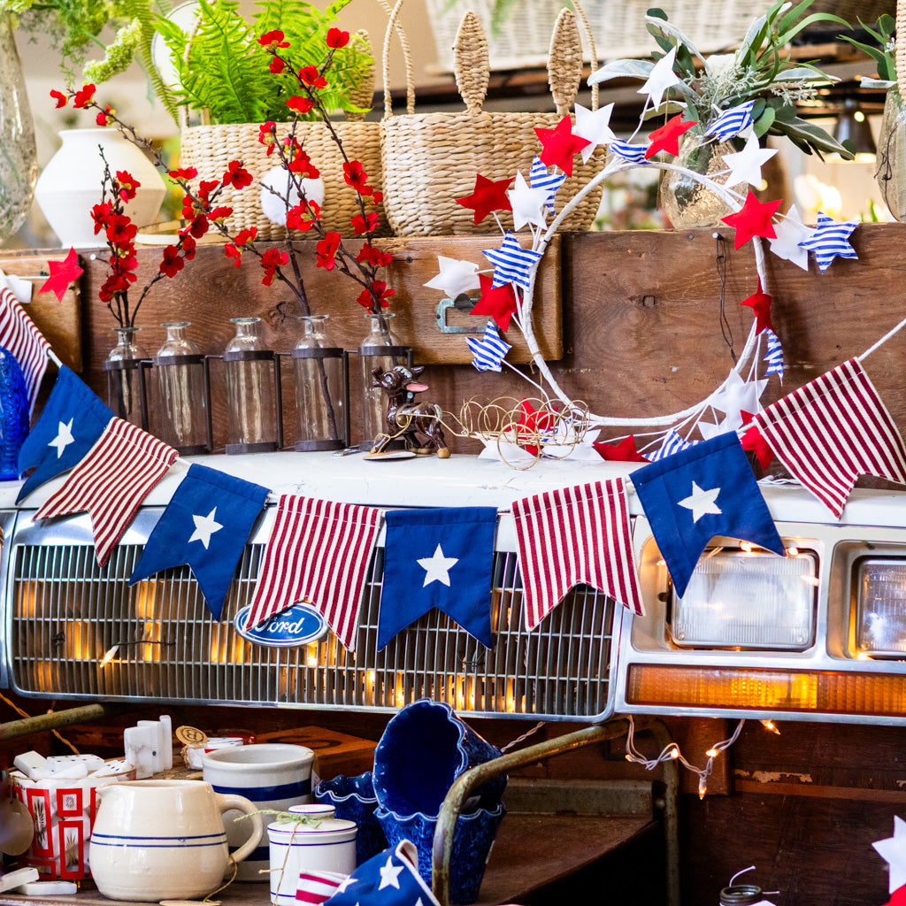 Canvas Bunting Flags, Red White Blue