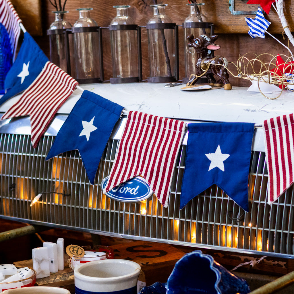 Canvas Bunting Flags, Red White Blue