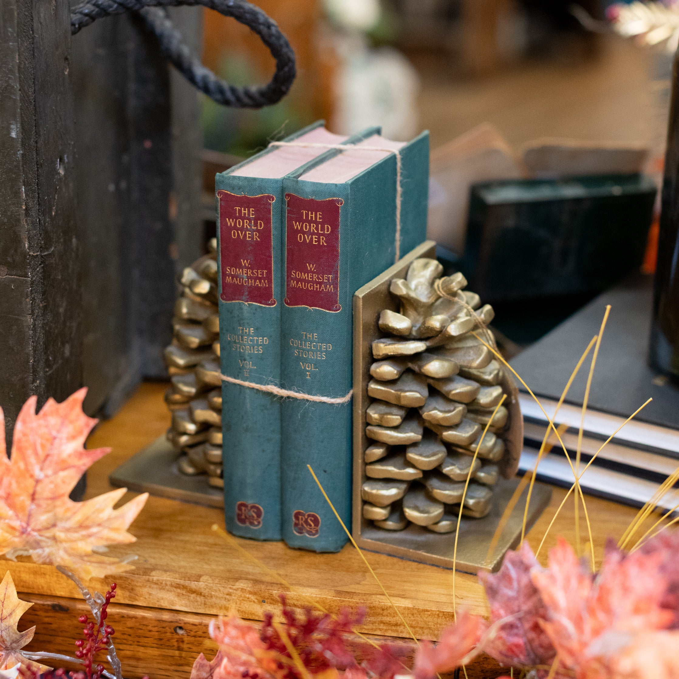 Pair of Gold Pinecone Bookends