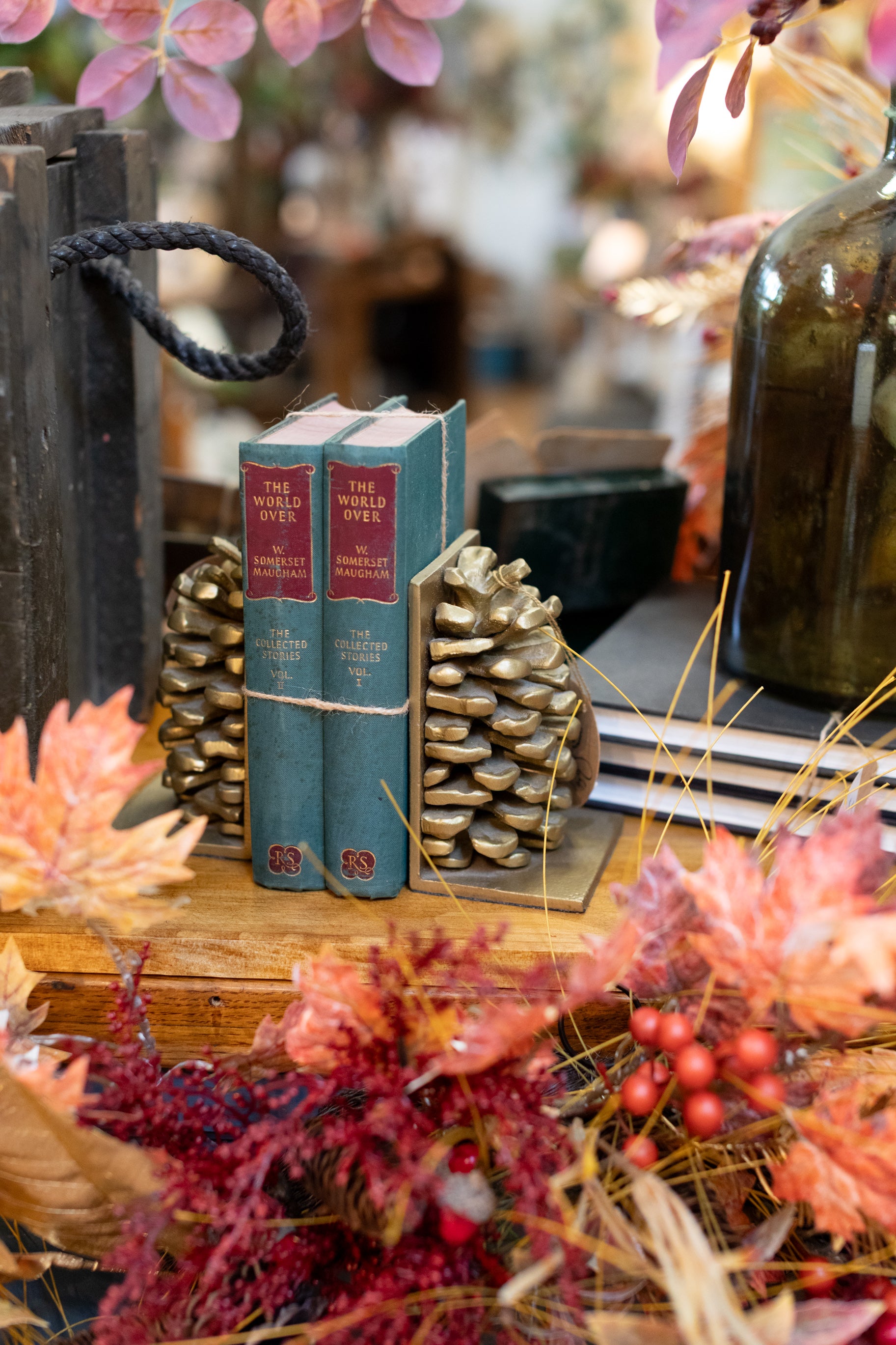 Pair of Gold Pinecone Bookends