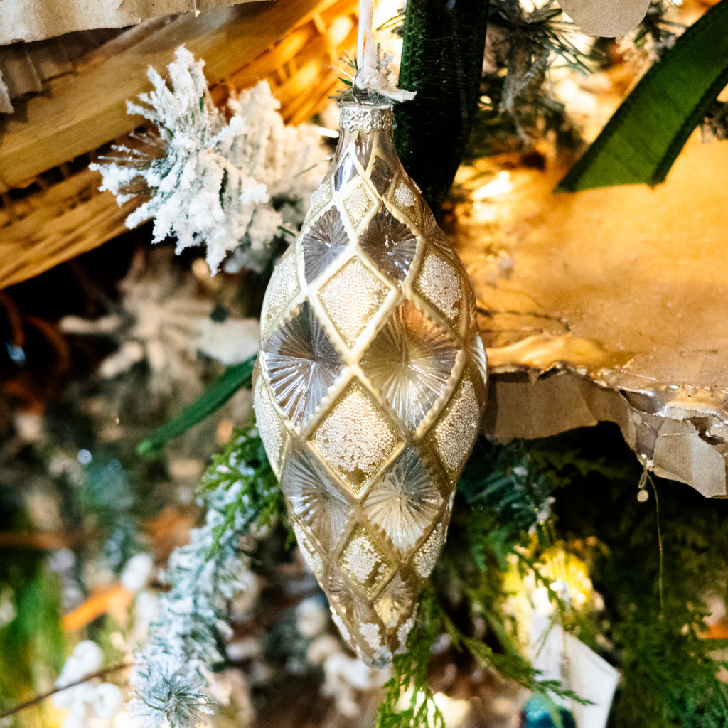 Glass Finial Harlequin Gold Multi Finial