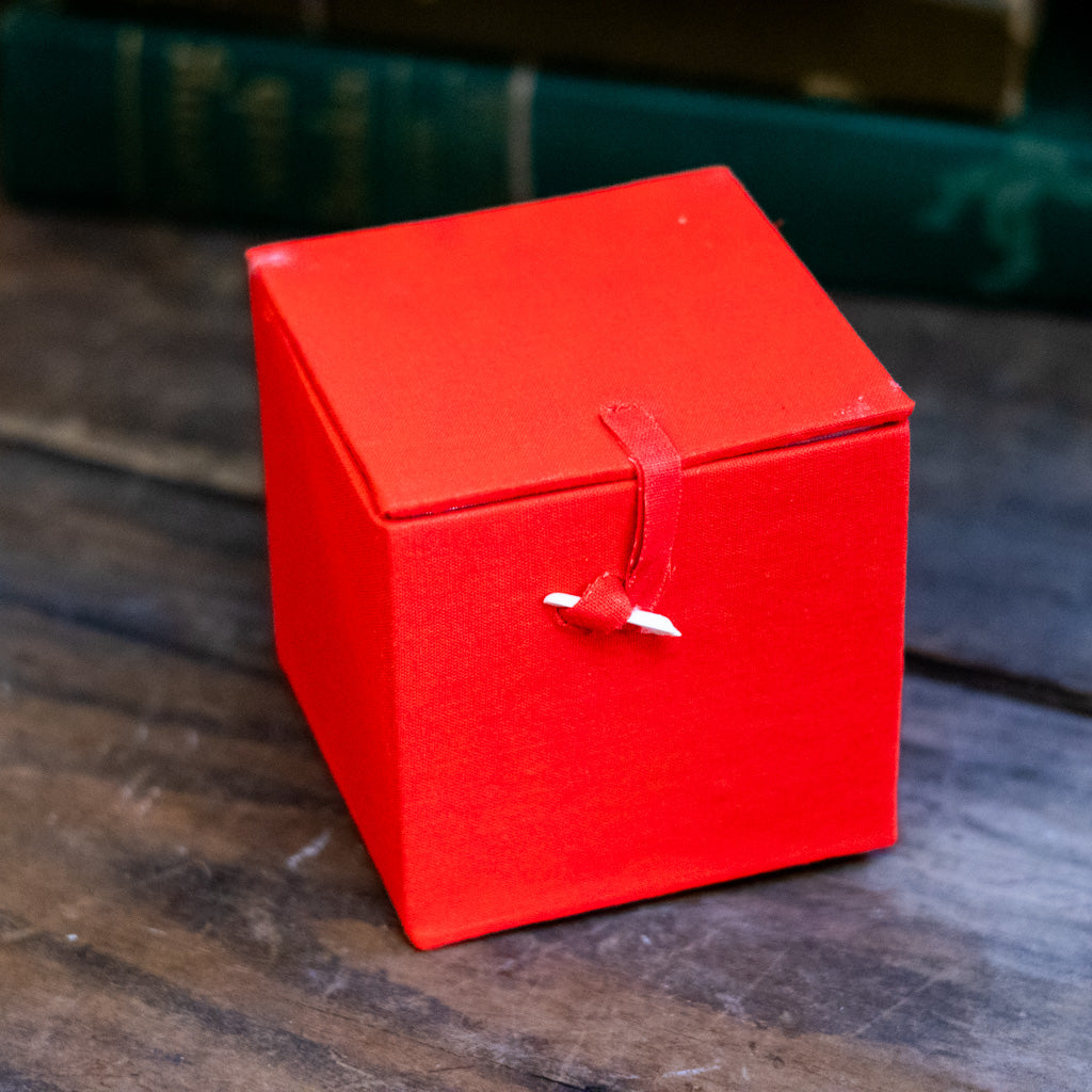 Hand Painted Blue Crane Glass Ornament in Red Box