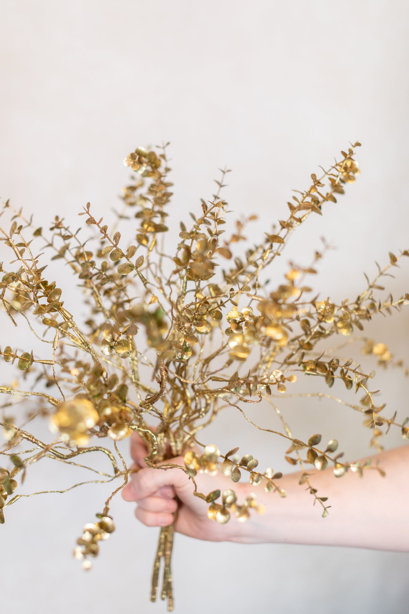 Mini Metallic Gold Eucalyptus Bush