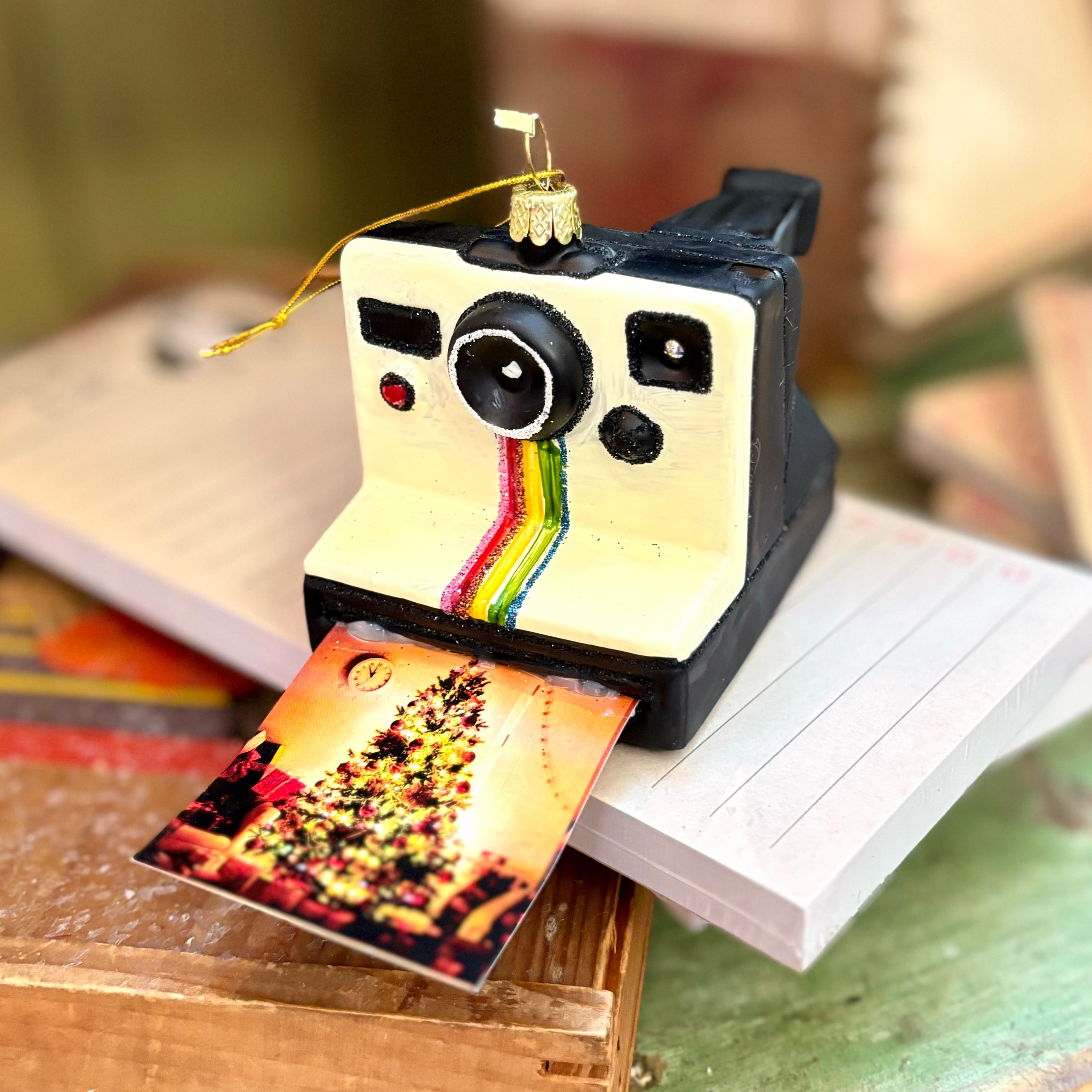 Instant Photo Glass Camera Ornament