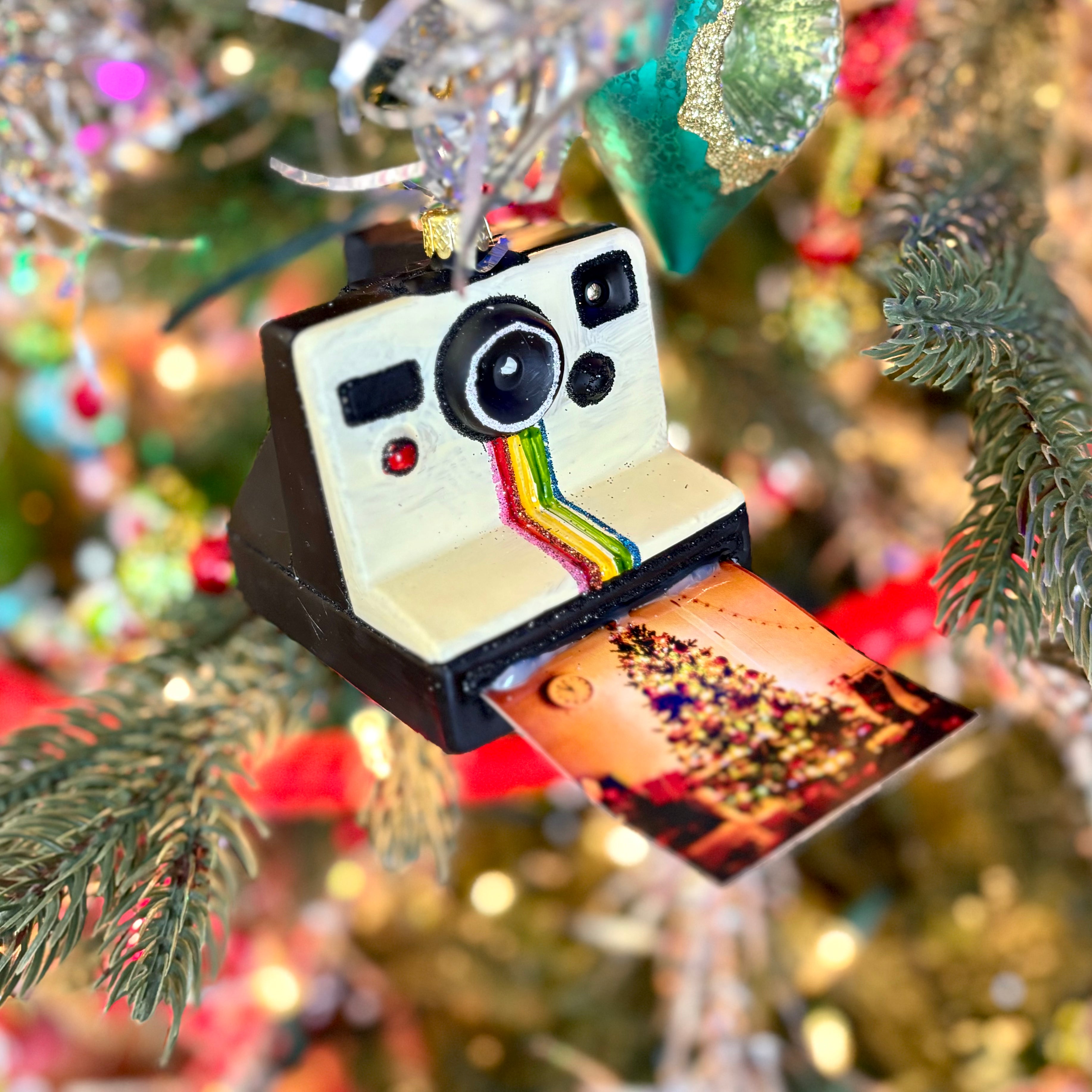 Instant Photo Glass Camera Ornament
