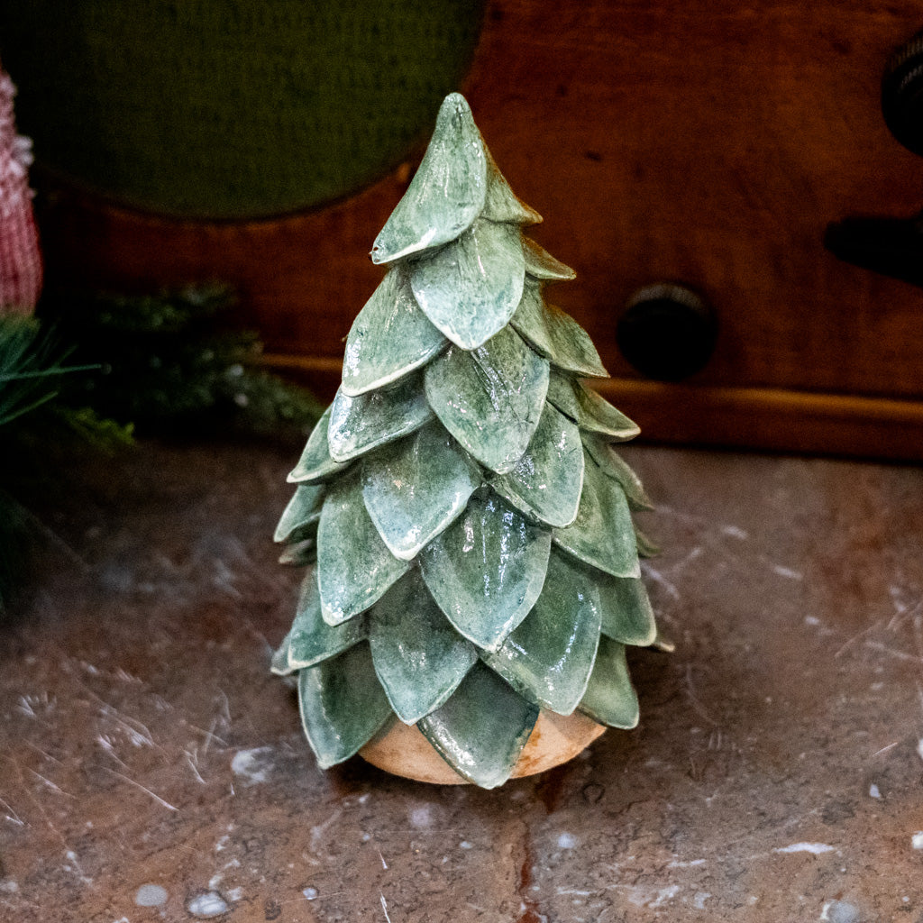 Short Green Resin Christmas Tree
