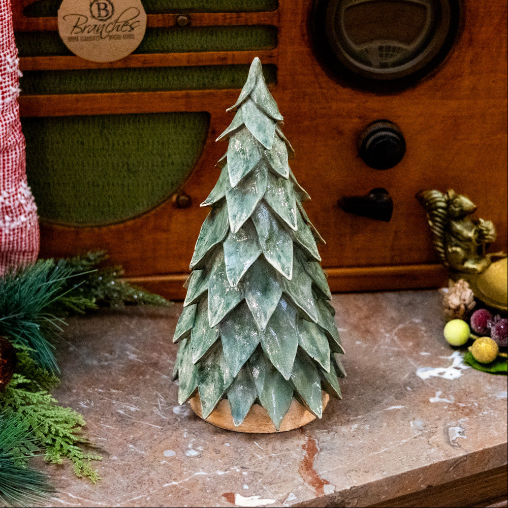 Tall Green Resin Christmas Tree