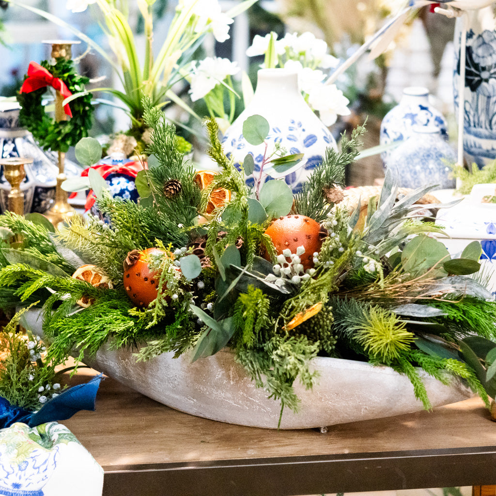 Orange Grove Evergreen Centerpiece