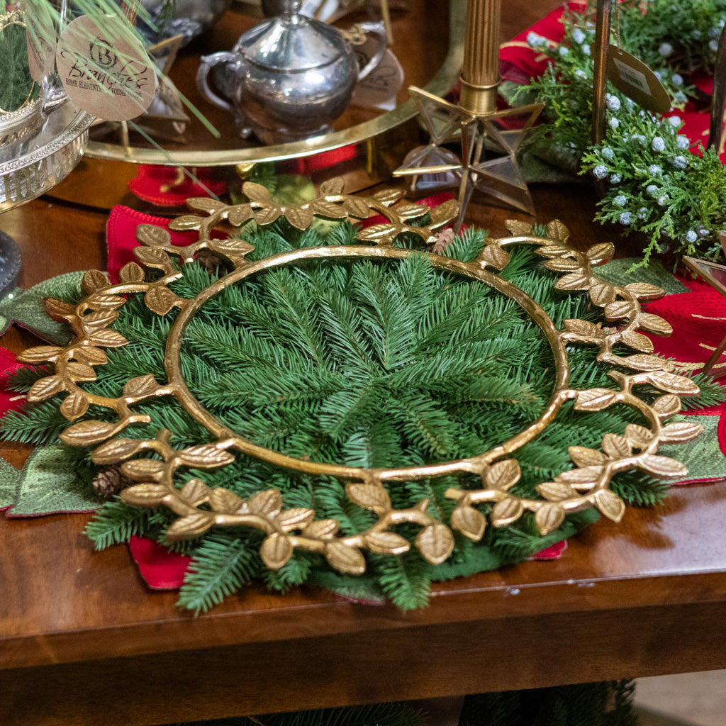 Gold Leaves Frame Charger