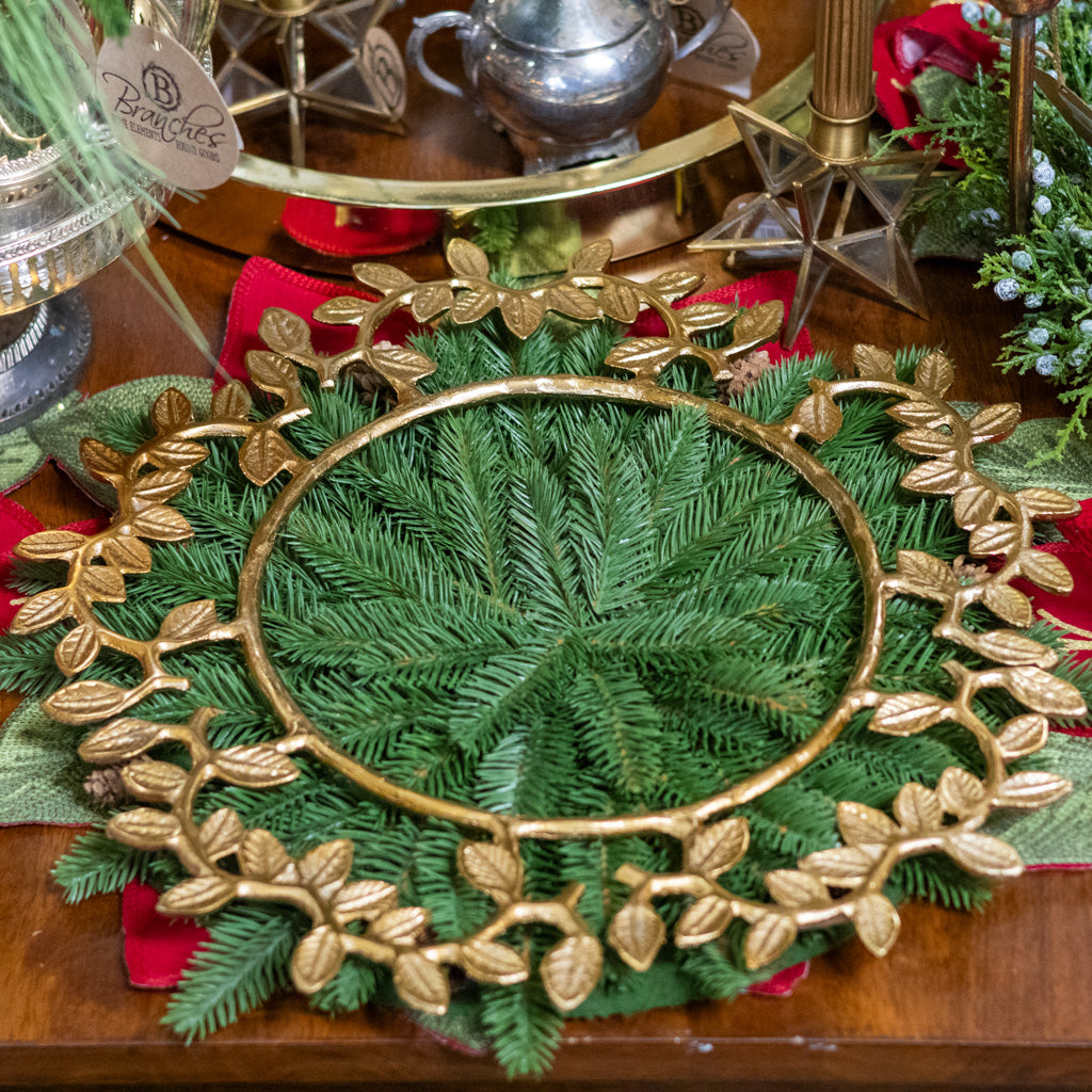 Gold Leaves Frame Charger