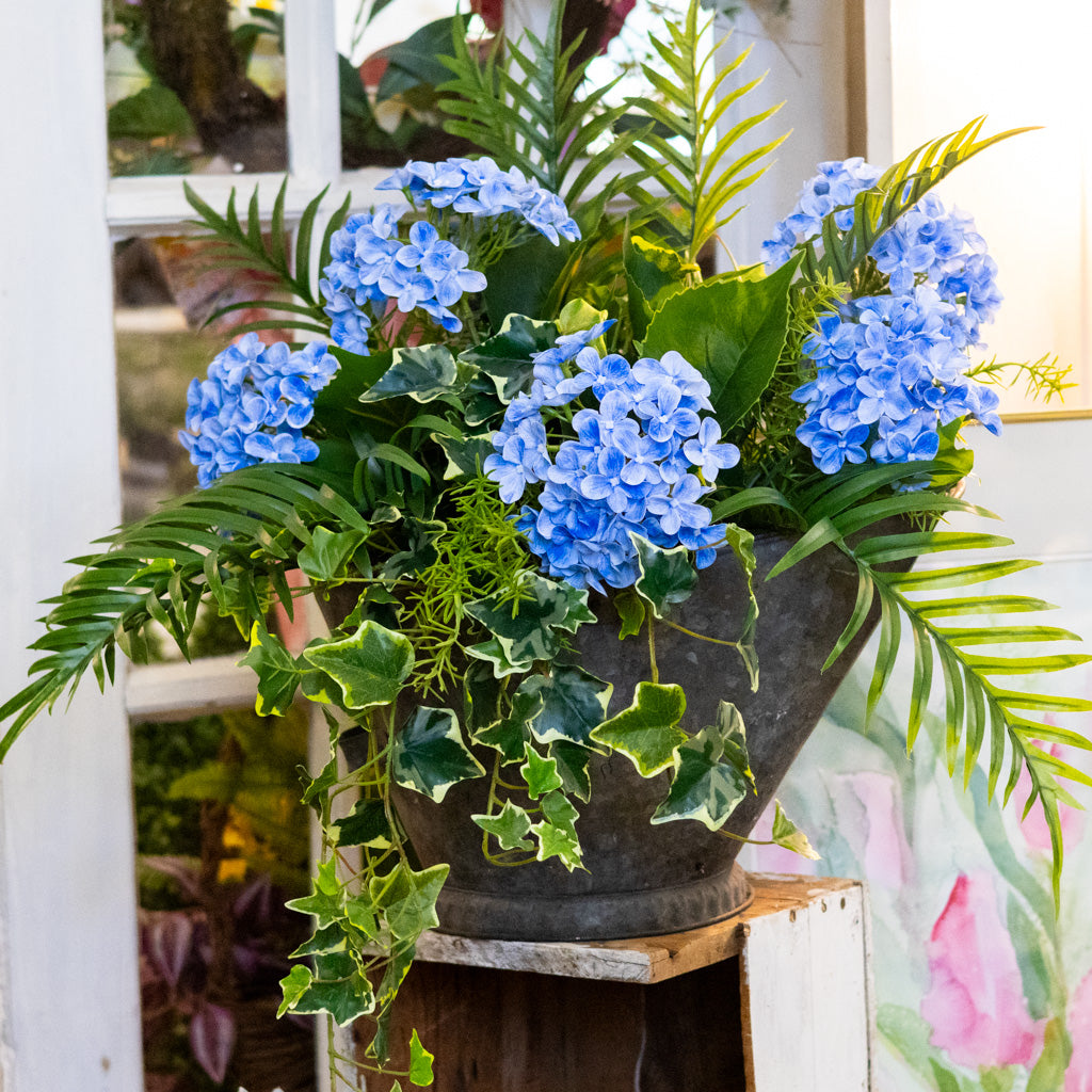 Blue Hydrangea Mix Elongated Drop In