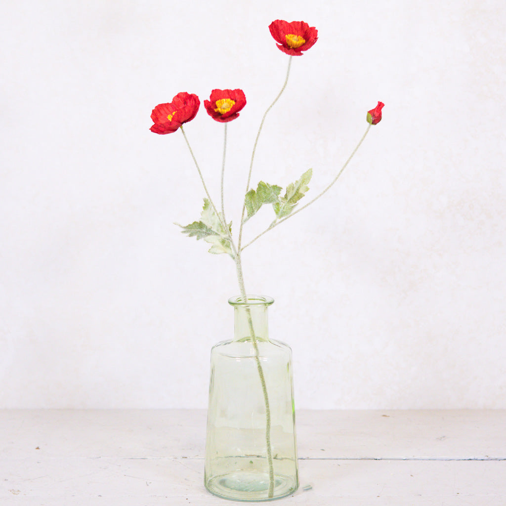 Red Poppy Spray Stem