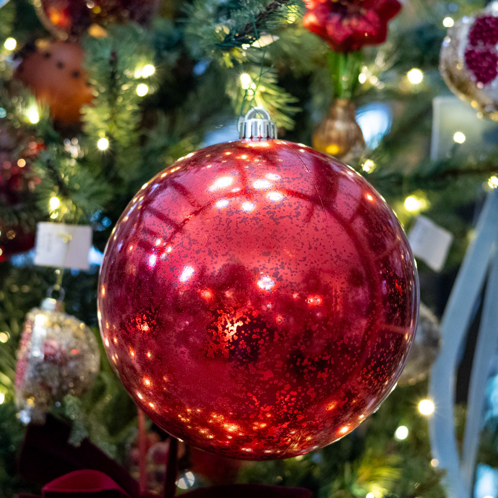 Big Red Shiny Mercury Ball Ornament
