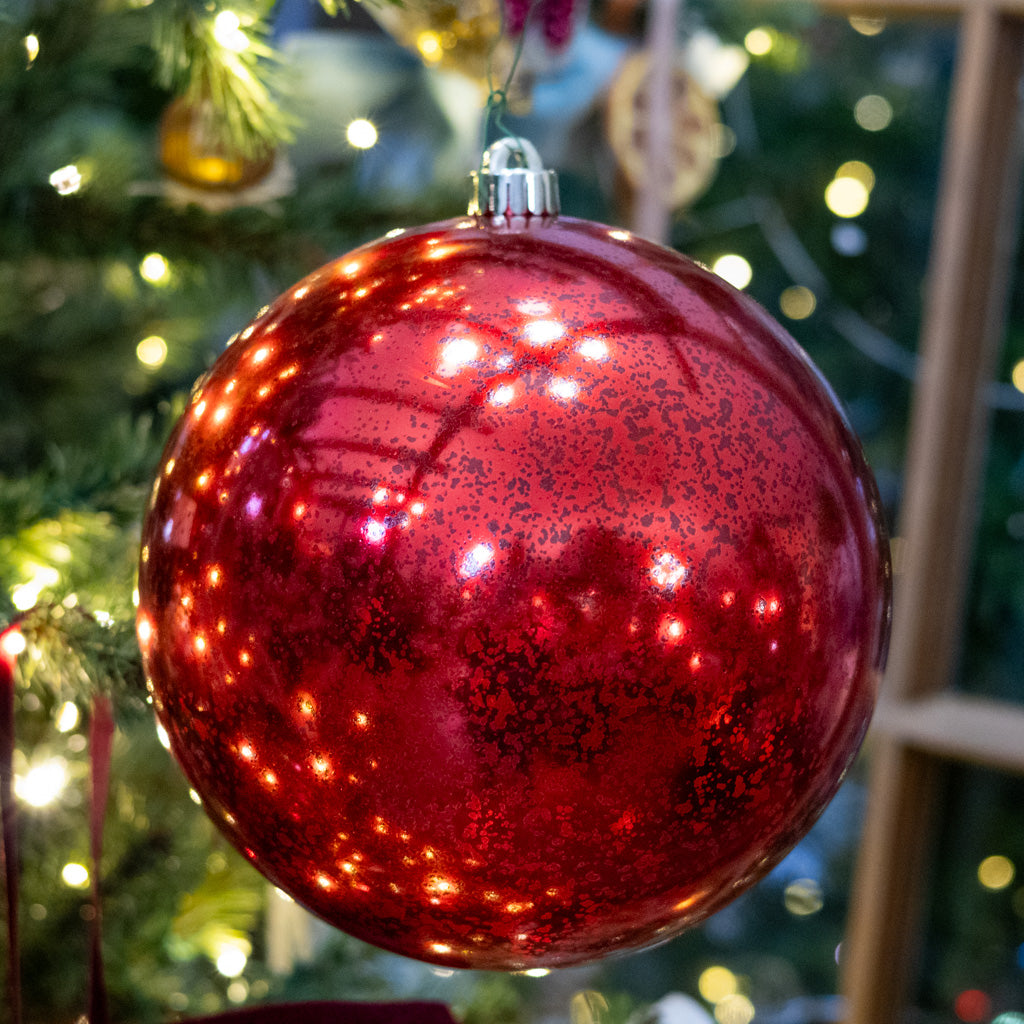 Big Red Shiny Mercury Ball Ornament