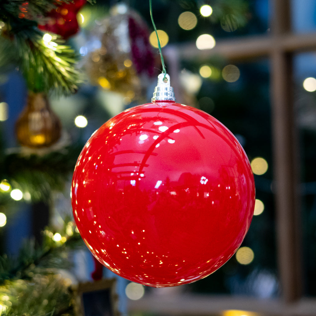 Red Enamel Shatterproof Ball Ornament