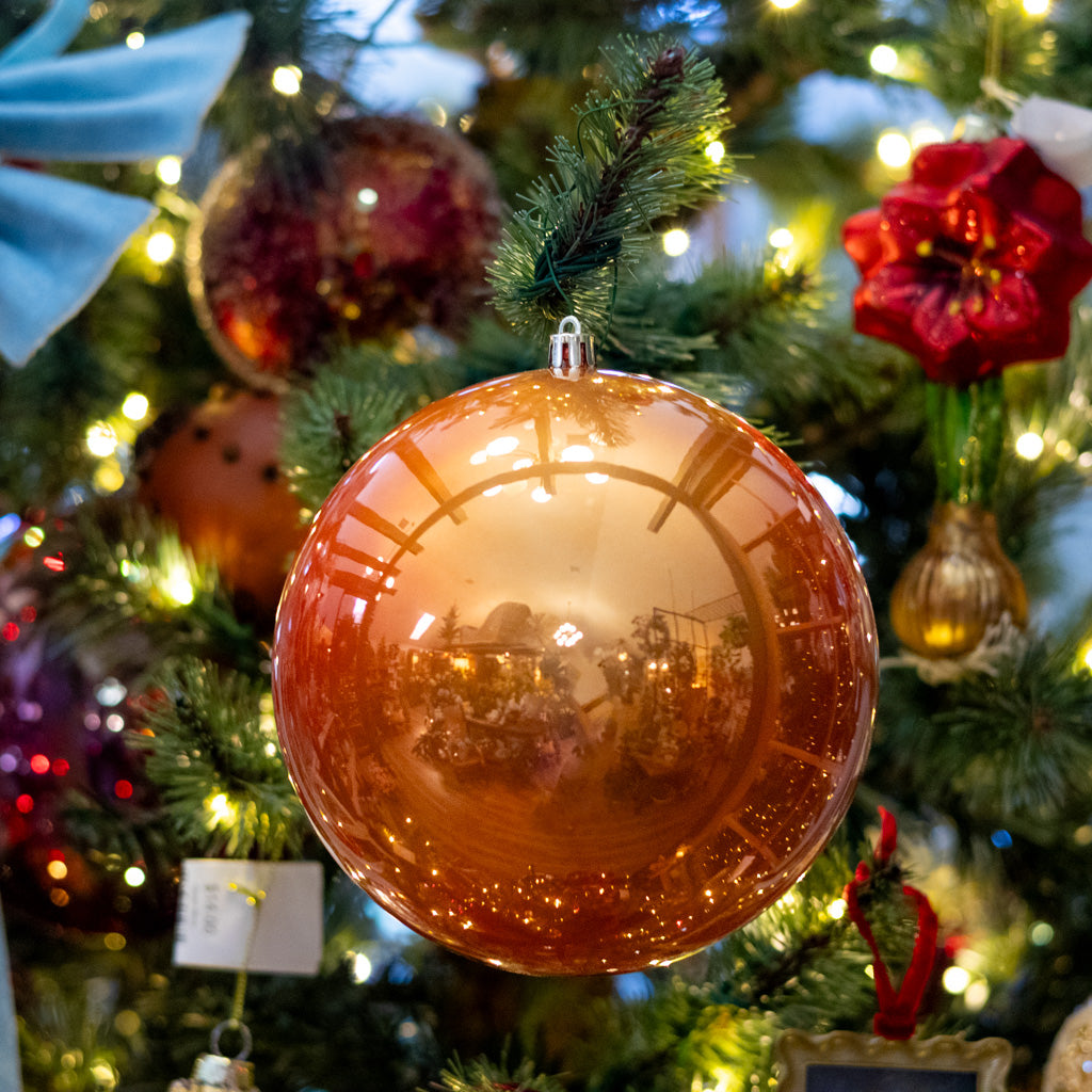 UV Burnish Orange Pearl Shatterproof Ball Ornament