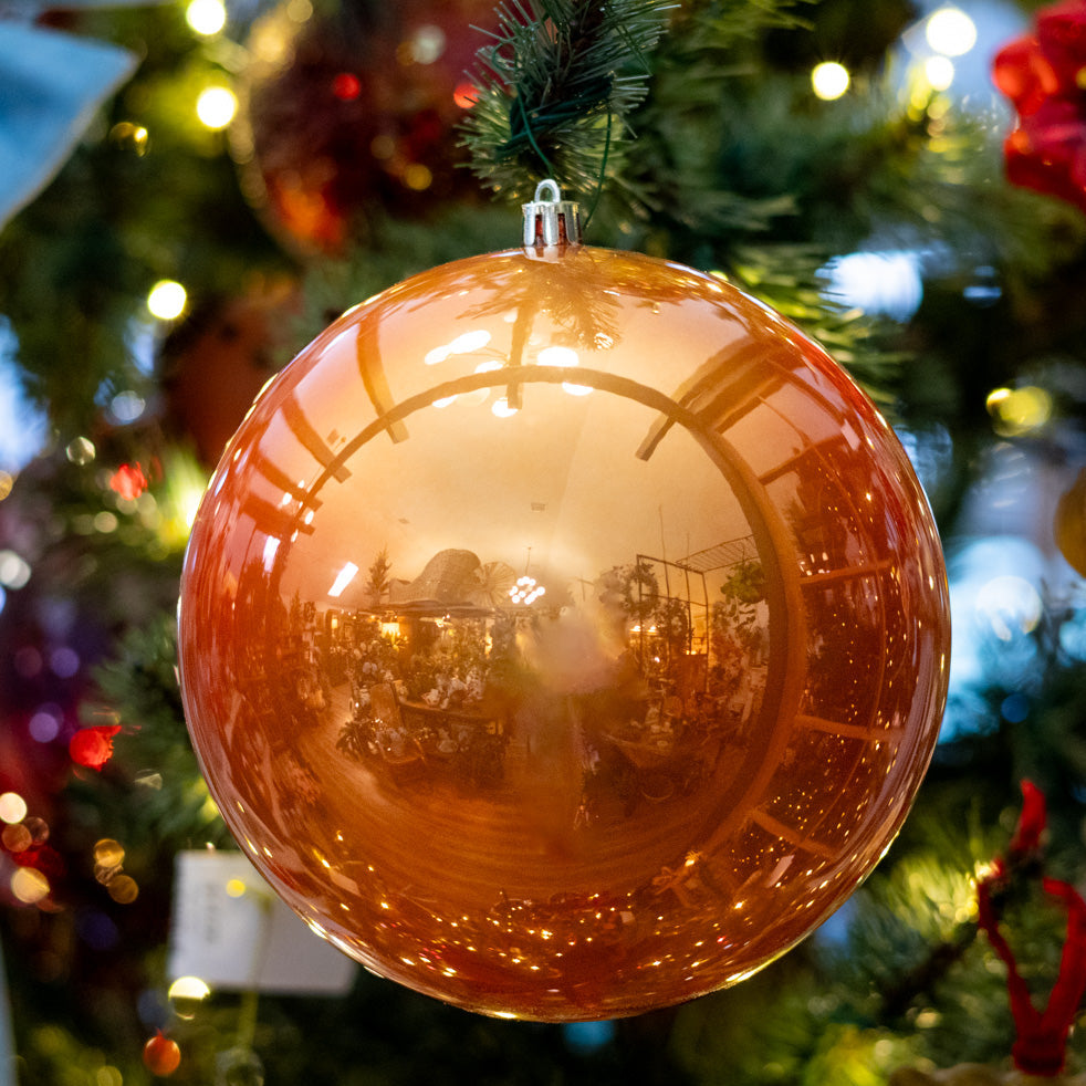 UV Burnish Orange Pearl Shatterproof Ball Ornament