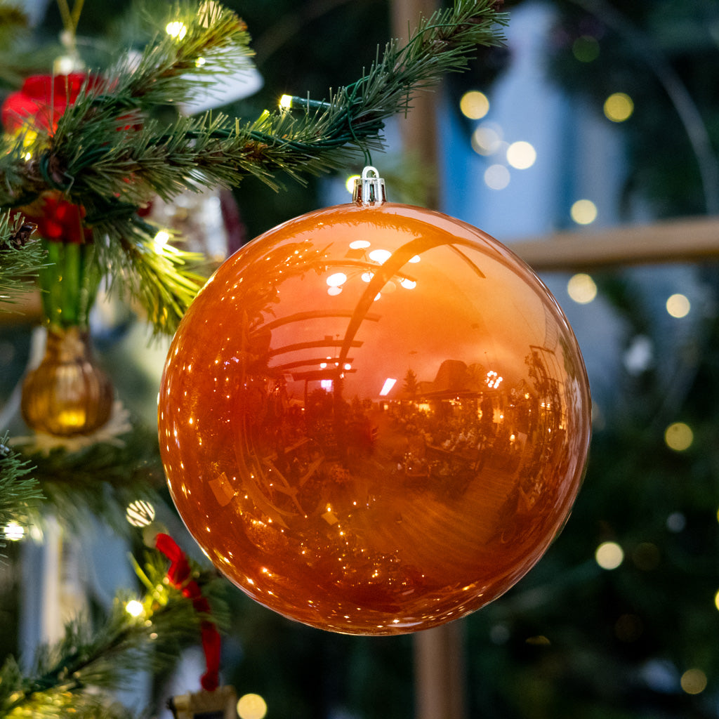 UV Burnish Orange Pearl Shatterproof Ball Ornament
