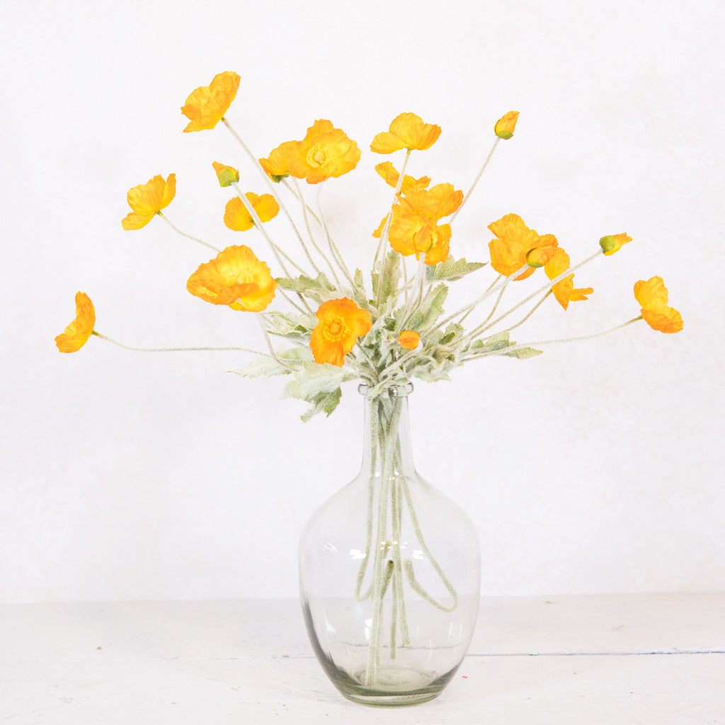 Bright Orange Poppy Spray Stem