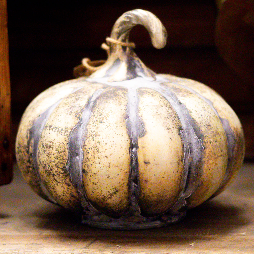 Matte Antiqued Gold Mercury Glass Pumpkin Small