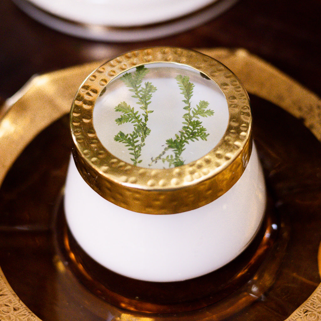 Hand-Poured Pressed Floral Candle Glass Forest Small