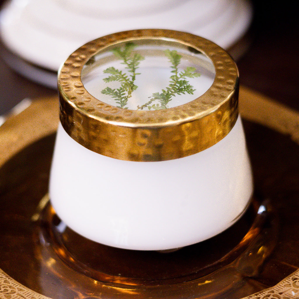 Hand-Poured Pressed Floral Candle Glass Forest Small
